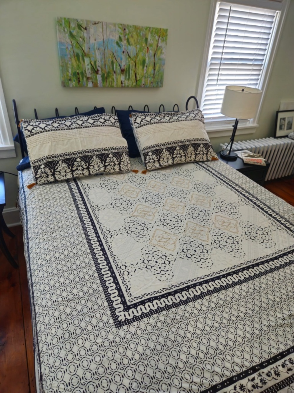 Anthropologie Bandana cotton bedding collection reversible queen duvet w/ shams